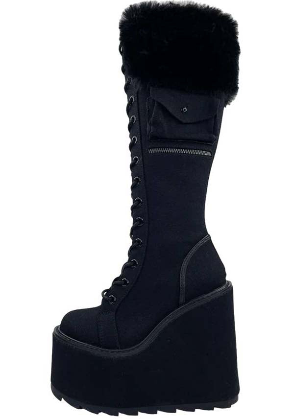 Detention Fur [Black] | PLATFORM BOOTS*