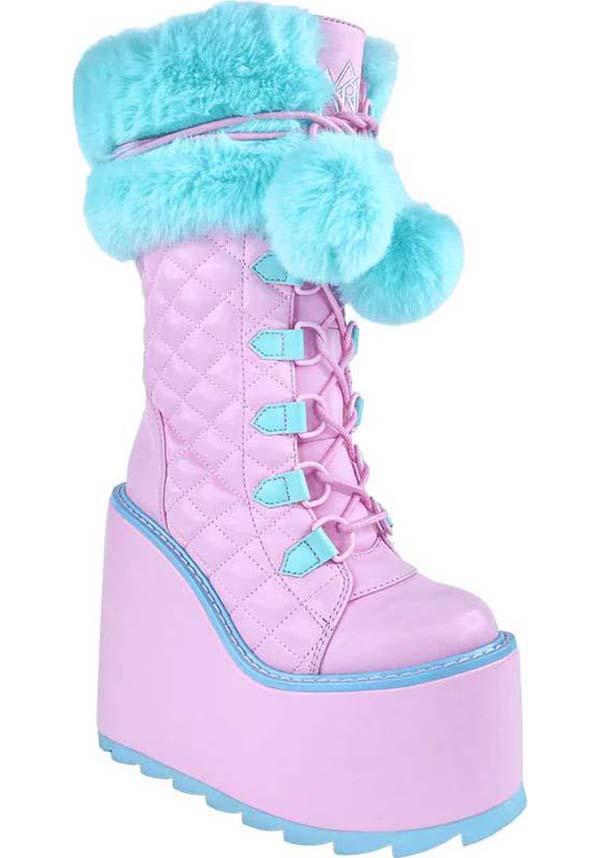 Dune Fur [Pink/Blue] | PLATFORM BOOTS**