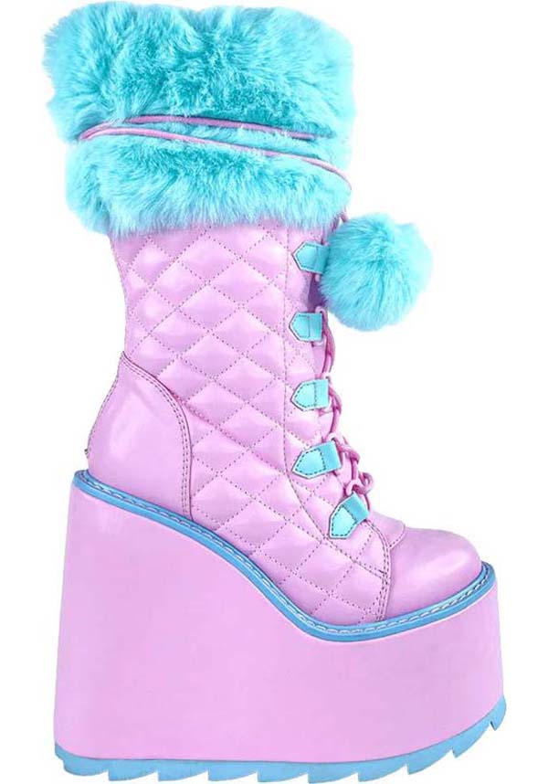 Dune Fur [Pink/Blue] | PLATFORM BOOTS**