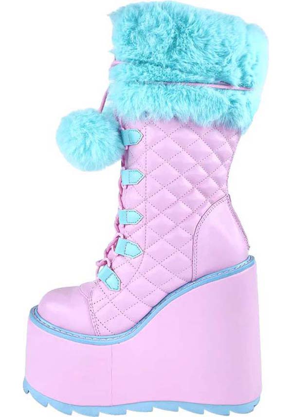 Dune Fur [Pink/Blue] | PLATFORM BOOTS**