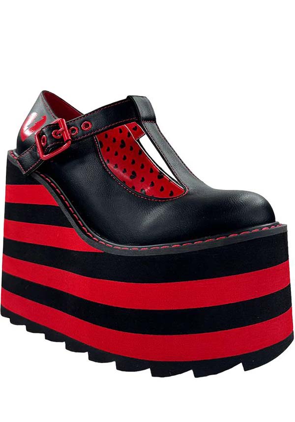 YRU - Moxie Black/Red Platform Boots - Buy Online Australia