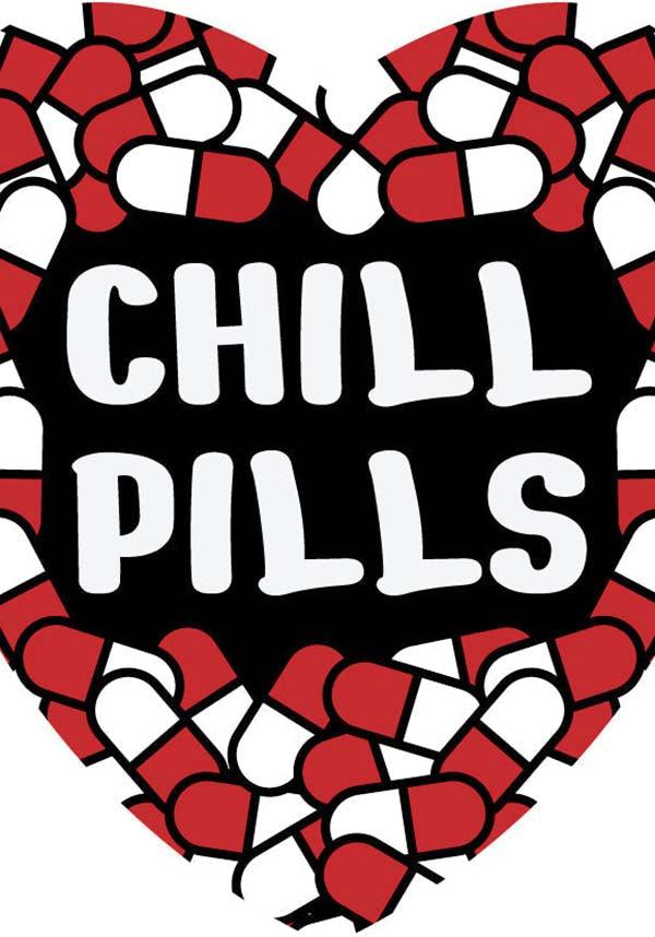 Chill Pill | VINYL STICKER - Beserk - all, beserk, BSKSTICKERS0223, clickfrenzy15-2023, cpgstinc, discountapp, feb23, fp, goth, gothic, heart shape, home, homeware, homewares, labelexclusive, office and stationery, pill, pills, R100223, red, red and black, stationary, stationery, sticker, stickers