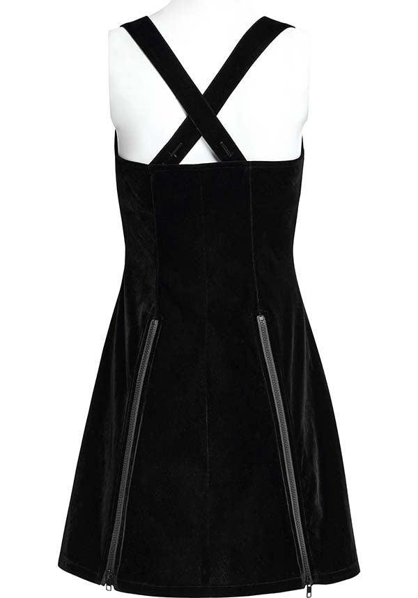 Cool Girl | ZIPPER SLIP DRESS - Beserk - a line dress, aline dress, all, all clothing, all ladies clothing, apr23, black, clothing, crescent moon, cyberpunk, discountapp, dress, dresses, fp, googleshopping, goth, gothic, labelvegan, ladies clothing, ladies dress, ladies dresses, little black dress, moon, moon phase, plus size, PR240323, punk rave, punkrave, R160423, short dress, short dresses, skull, skulls, vegan, winter, winter clothing, winter wear, womens dress, womens dresses, zip