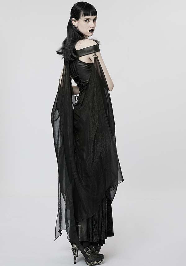 Gothic Elf Halter Neck EVENING DRESS W CLOAK