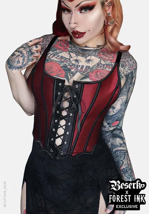 Vampire Corset Bustier Floral Blood Red – Aesthetics Boutique