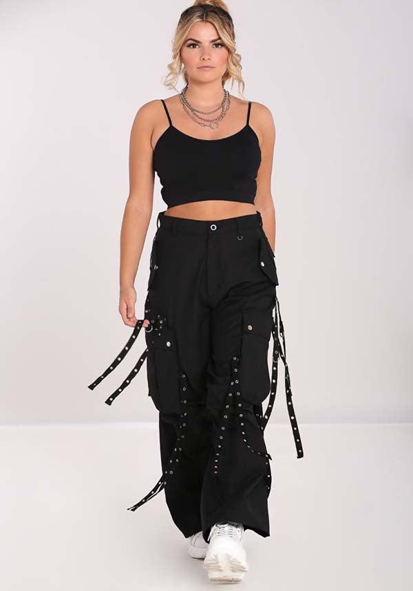 Amazon.com: MEINVQIAOTI Black Cargo Pants for Women Techwear Women Loose  Street Rock Style Casual Black Pants with Chain Goth Pants (Black,XXS) :  Clothing, Shoes & Jewelry