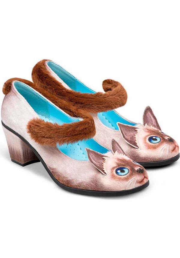 Siamese Cat | MID HEELS - Beserk - all, blue, brown, cat, cats, clickfrenzy15-2023, cpgstinc, cute, cute animals, discountapp, feb23, fluffy, fp, googleshopping, HC69625, heel, heels, heels [in stock], hot chocolate, in stock, instock, labelinstock, labelvegan, poppincandy, poppingcandy, R050223, shoe, shoes, soft, vegan