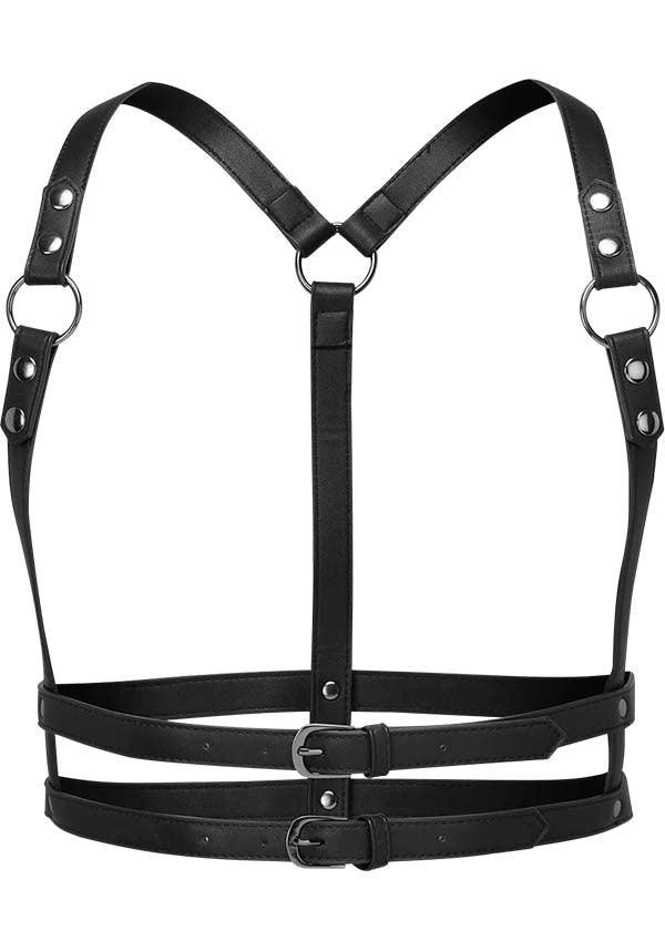 Wanda | HARNESS - Beserk - accessories, adjustable strap, all, black, body harness, buckles, clickfrenzy15-2023, discountapp, feb23, festival, fetish, fp, garters and harnesses, googleshopping, goth, gothic, gothic accessories, harness, kill star, killstar, killstarsaleapril, kinky, KS1076963, labelvegan, ladies accessories, plus size, R280223, vegan, women, womens