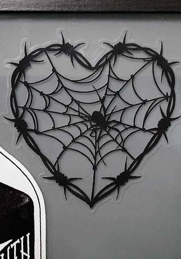 Barbed Wire Heart [Clear] | STICKER - Beserk - all, apr23, barbed, barbed wire, barbwire, barbwire heart, discountapp, fp, googleshopping, goth, goth homeware, goth homewares, gothic, gothic homeware, gothic homewares, home, homeware, homewares, office, office and stationery, R110423, sourpuss, spider, spider web, spiderweb, spiderwebs, SPPWS2659, stationary, stationery, sticker, stickers, web, webbing, webs