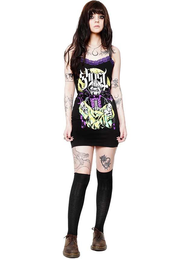 Ghost Purple | LACE STRAP DRESS - Beserk - all, all ladies, all ladies clothing, apr23, clothing, discountapp, dress, dresses, fp, ghost, girls dress, girls dresses, googleshopping, goth, goth summer clothing, gothic, ladies, ladies clothing, ladies dress, ladies dresses, licensed, mini dress, mini dresses, plus, plus size, R200423, short dress, short dresses, summer clothing, VE1118, womens dress, womens dresses